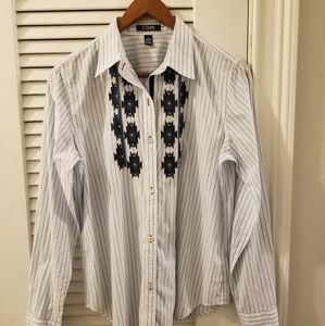 Women's Chaps Embroidered Button Down